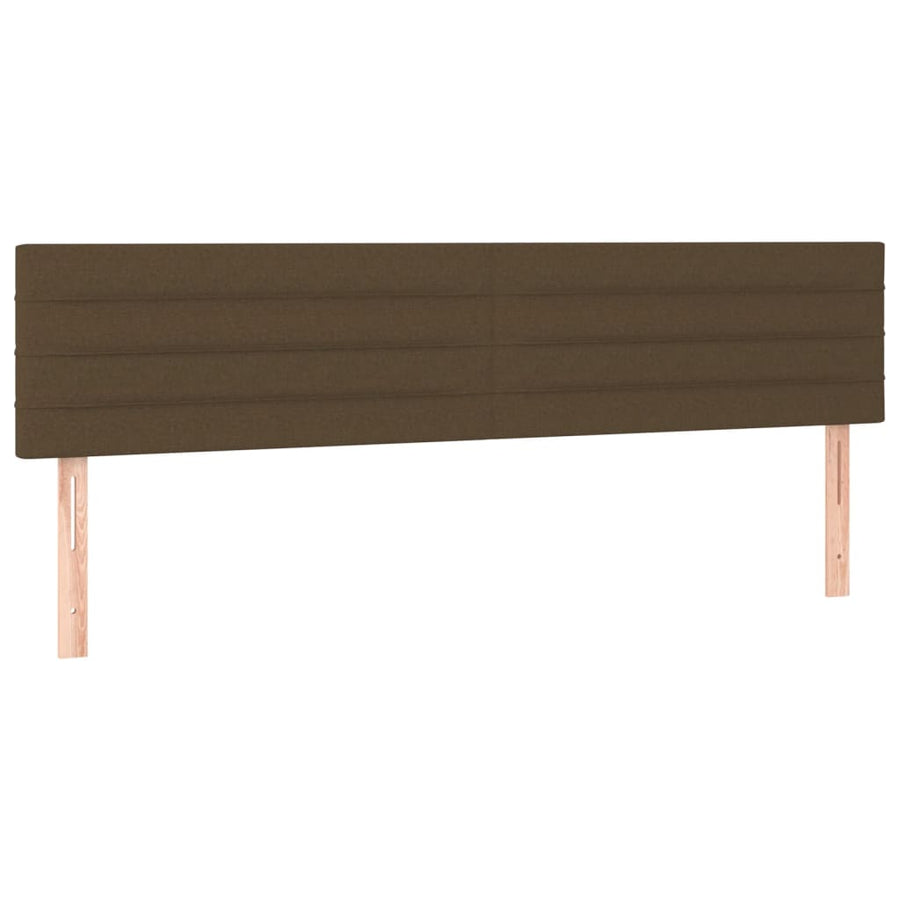 Boxspring met matras en LED stof donkerbruin 200x200 cm 200 x 200 cm Horizontale strepen