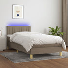 Boxspring met matras en LED stof taupe 90x190 cm 90 x 190 cm Taupe