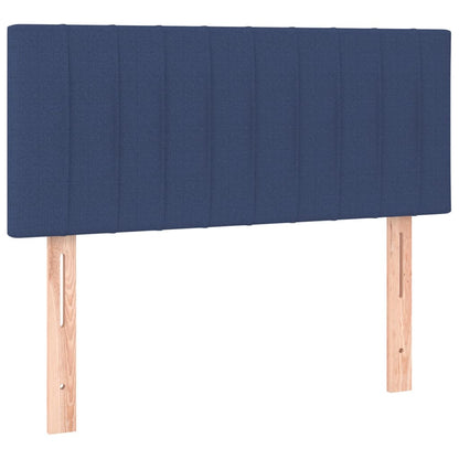 Boxspring met matras en LED stof blauw 120x200 cm 120 x 200 cm Verticale strepen