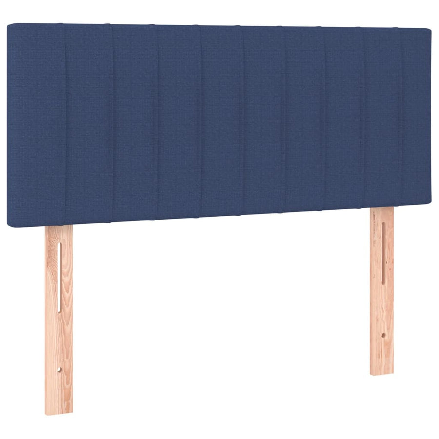 Boxspring met matras en LED stof blauw 120x200 cm 120 x 200 cm Verticale strepen