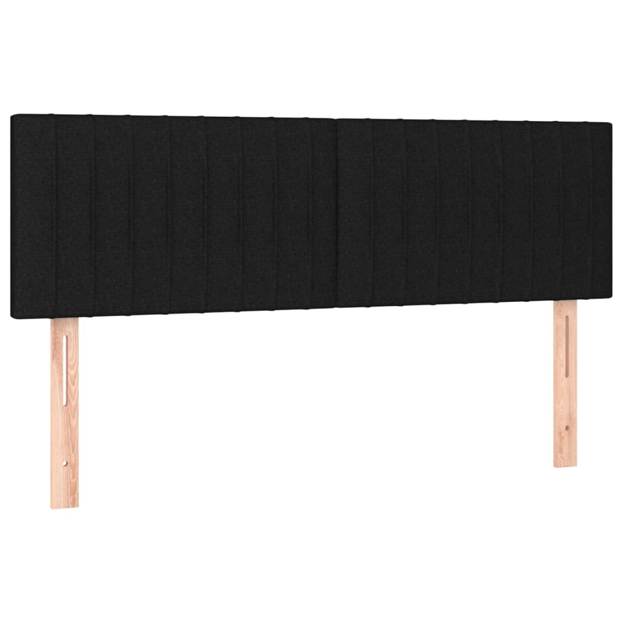 Boxspring met matras en LED stof zwart 140x190 cm 140 x 190 cm Verticale strepen