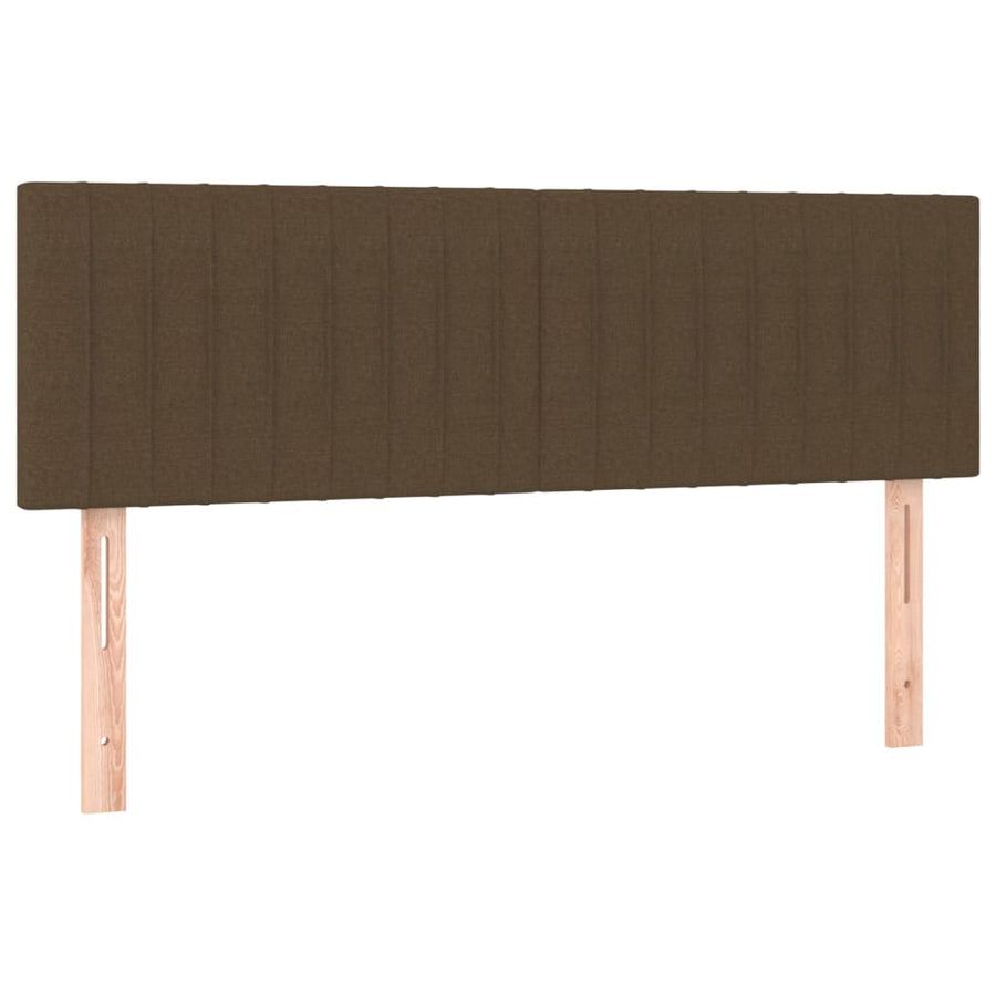 Boxspring met matras en LED stof donkerbruin 140x190 cm 140 x 190 cm Verticale strepen