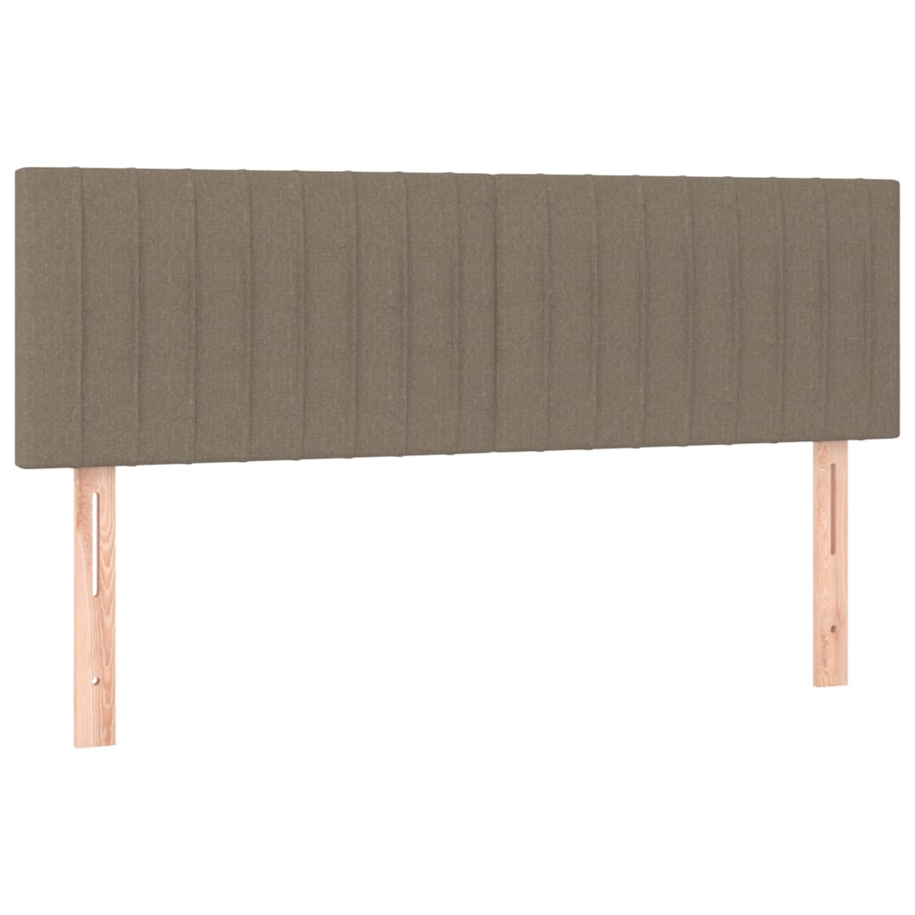 Boxspring Met Matras En Led Stof Taupe 140 x 190 cm Verticale strepen