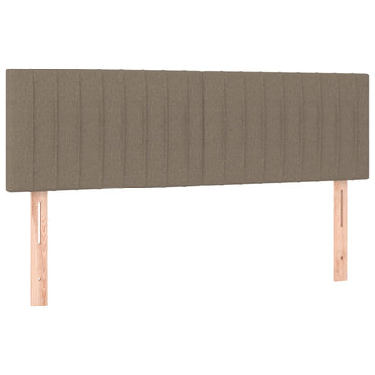 Boxspring Met Matras En Led Stof Taupe 140 x 190 cm Verticale strepen