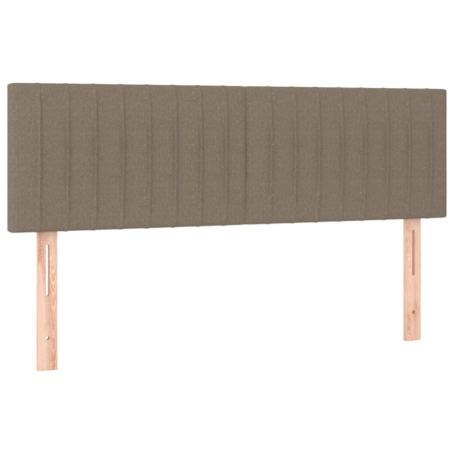 Boxspring Met Matras En Led Stof Taupe 140 x 190 cm Verticale strepen
