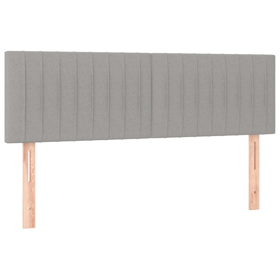 Boxspring Met Matras En Led Stof Lichtgrijs 140 x 200 cm Verticale strepen