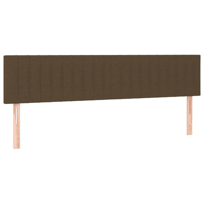 Boxspring met matras en LED stof donkerbruin 160x200 cm 160 x 200 cm Verticale strepen