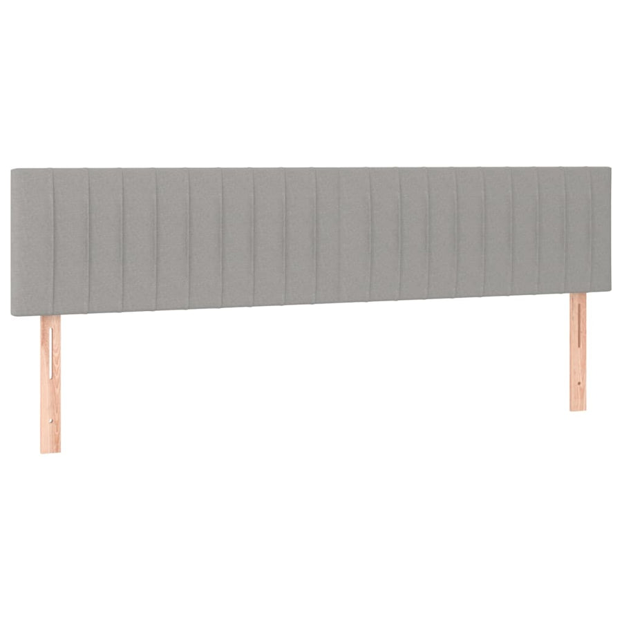 Boxspring met matras en LED stof lichtgrijs 180x200 cm 180 x 200 cm Verticale strepen