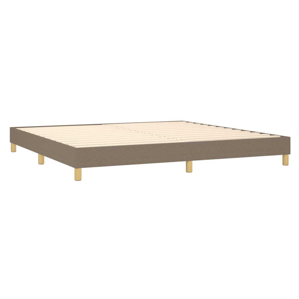 Boxspring met matras en LED stof taupe 200x200 cm 200 x 200 cm Taupe