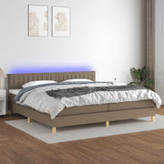 Boxspring met matras 200x200 cm taupe