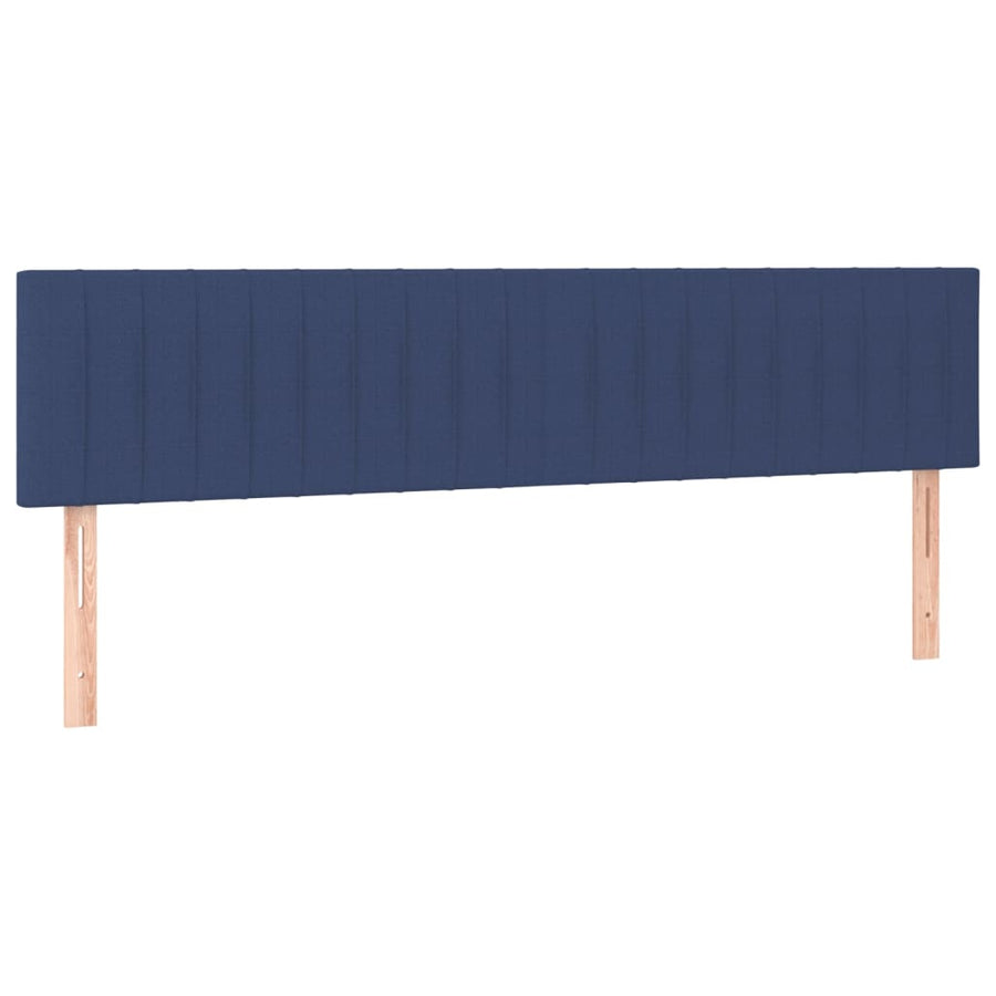 Boxspring met matras en LED stof blauw 200x200 cm 200 x 200 cm Blauw