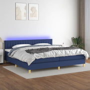 Boxspring met matras en LED 200x200 cm blauw