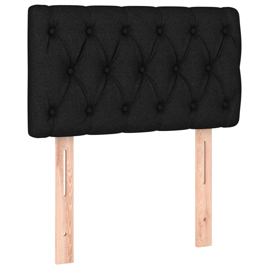 Boxspring met matras en LED stof zwart 80x200 cm 80 x 200 cm Zwart