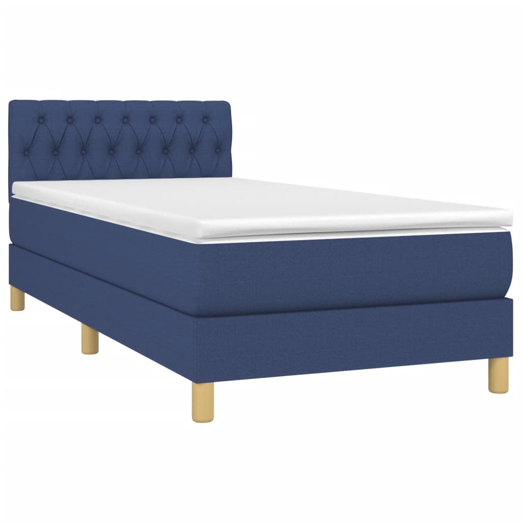 Boxspring met matras en LED stof blauw 80x200 cm 80 x 200 cm Getuft ontwerp