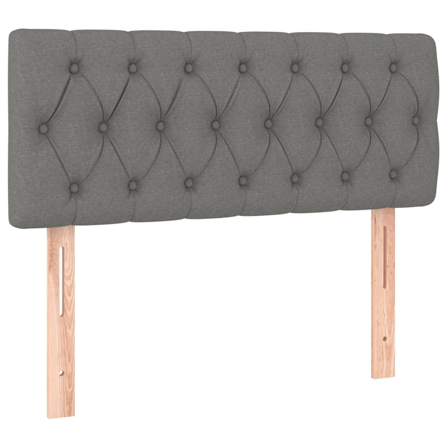 Boxspring met matras en LED stof donkergrijs 90x190 cm 90 x 190 cm Donkergrijs