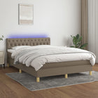 Boxspring Met Matras En Led Stof Taupe 140 x 190 cm Getuft ontwerp