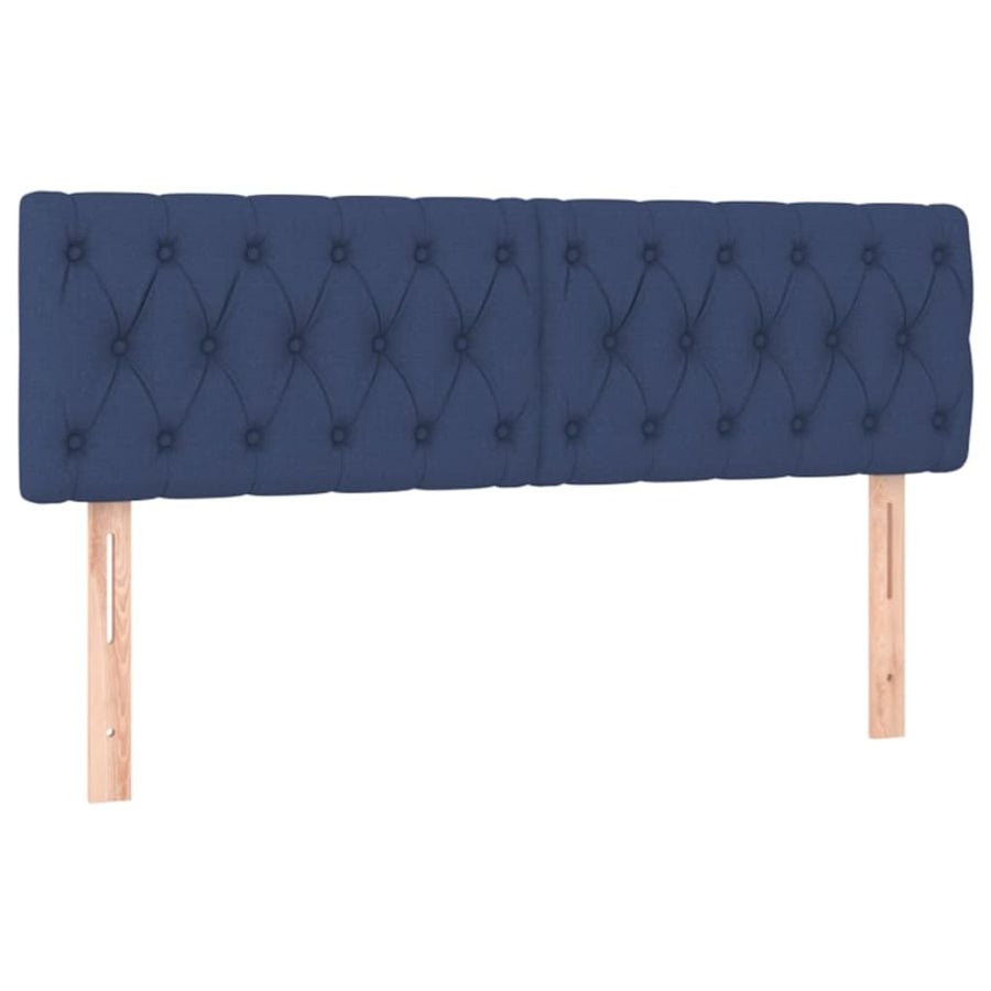 Boxspring met matras en LED stof blauw 140x190 cm 140 x 190 cm Getuft ontwerp