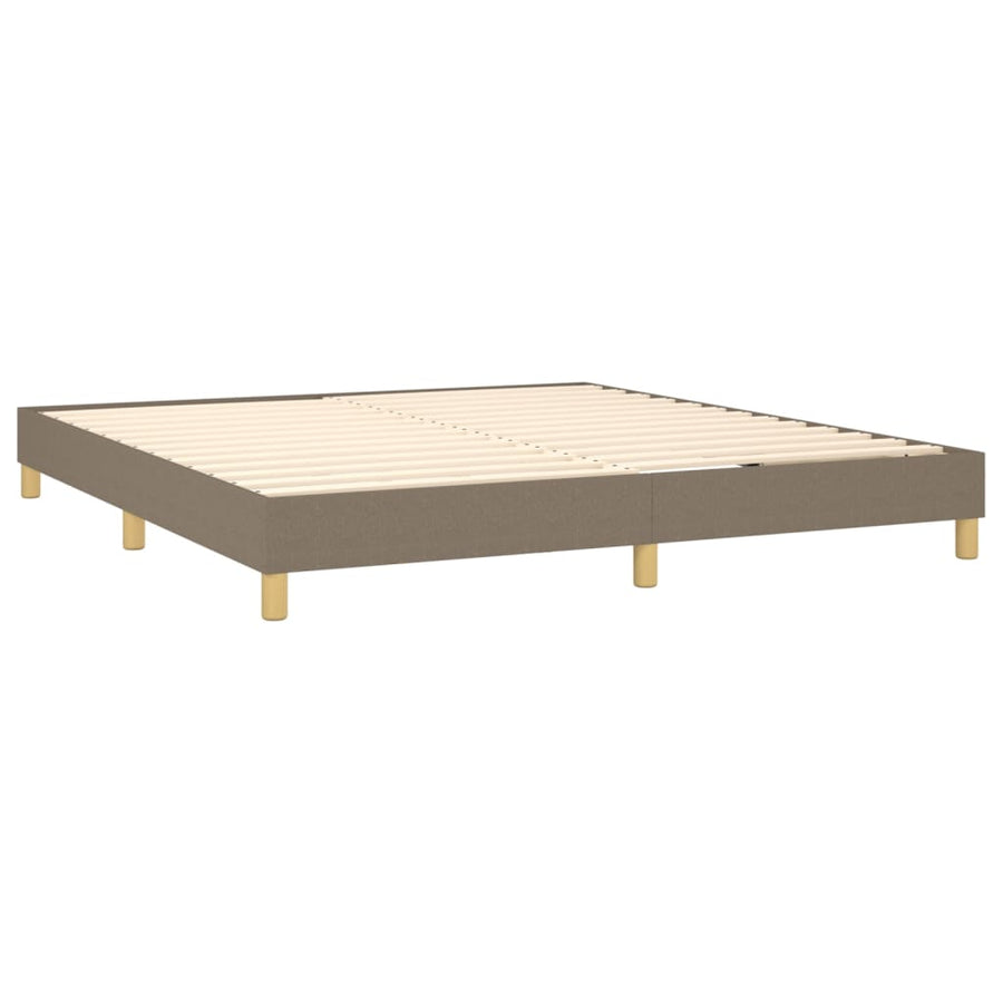 Boxspring Met Matras En Led Stof Taupe 160 x 200 cm Getuft ontwerp