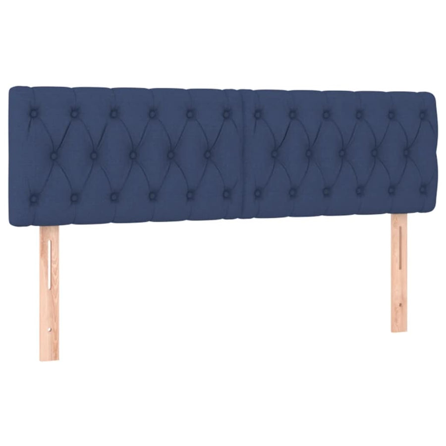 Boxspring met matras en LED stof blauw 160x200 cm 160 x 200 cm Blauw