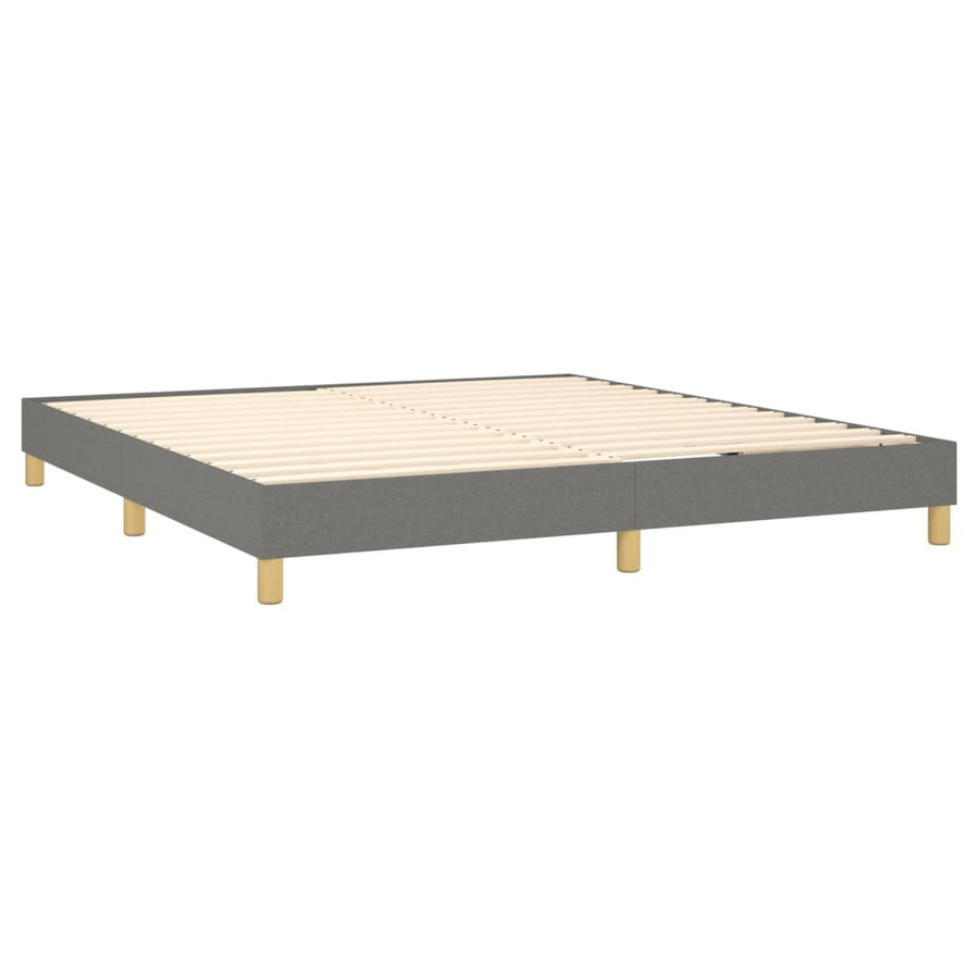 Boxspring met matras en LED stof donkergrijs 180x200 cm 180 x 200 cm Getuft ontwerp