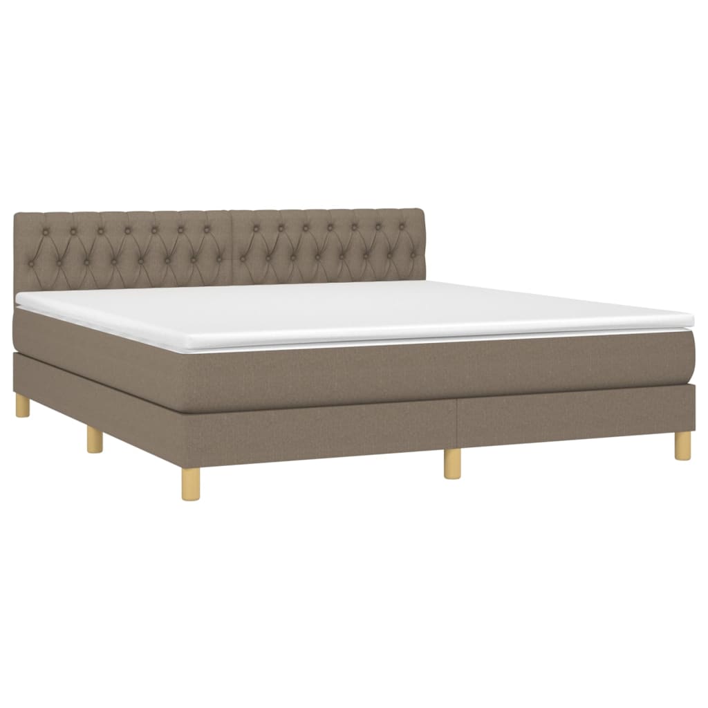 Boxspring Met Matras En Led Stof Taupe 180 x 200 cm Getuft ontwerp