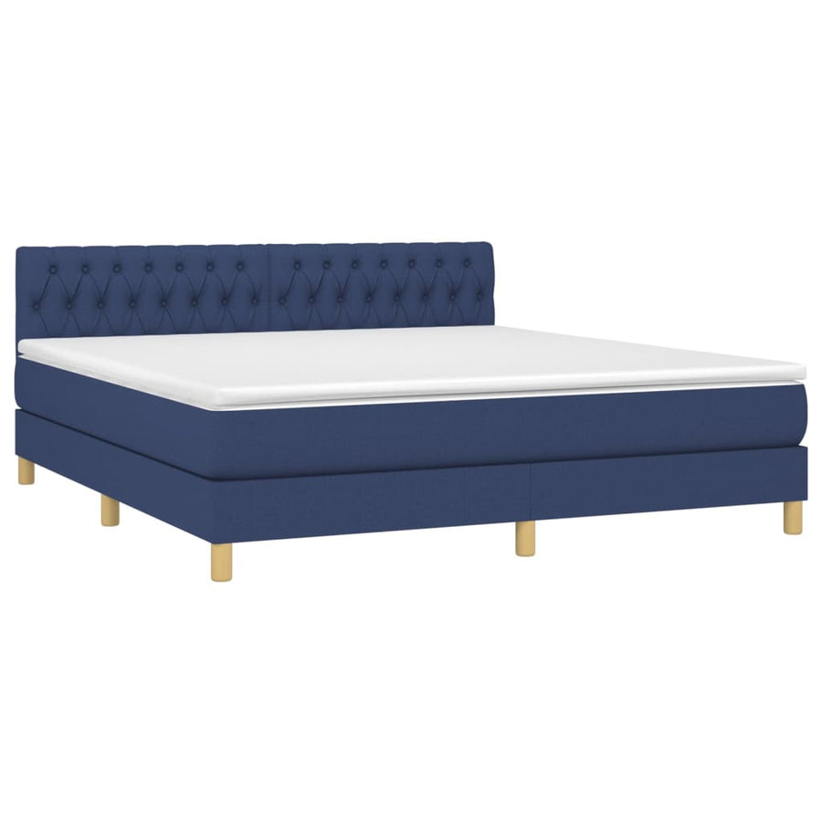 Boxspring Met Matras En Led Stof Blauw 180 x 200 cm Getuft ontwerp