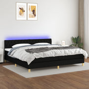 Boxspring met matras en LED 200x200 cm zwart