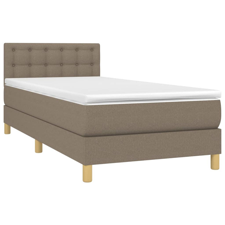 Boxspring met matras en LED stof taupe 80x200 cm 80 x 200 cm Taupe