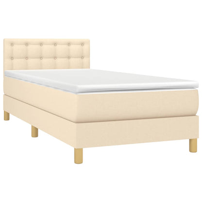 Boxspring met matras en LED stof crèmekleurig 80x200 cm