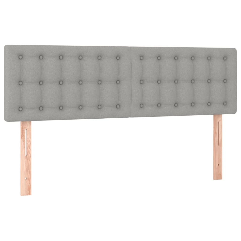 Boxspring Met Matras En Led Stof Lichtgrijs 140 x 190 cm Knopen