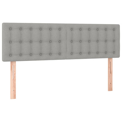 Boxspring Met Matras En Led Stof Lichtgrijs 140 x 190 cm Knopen
