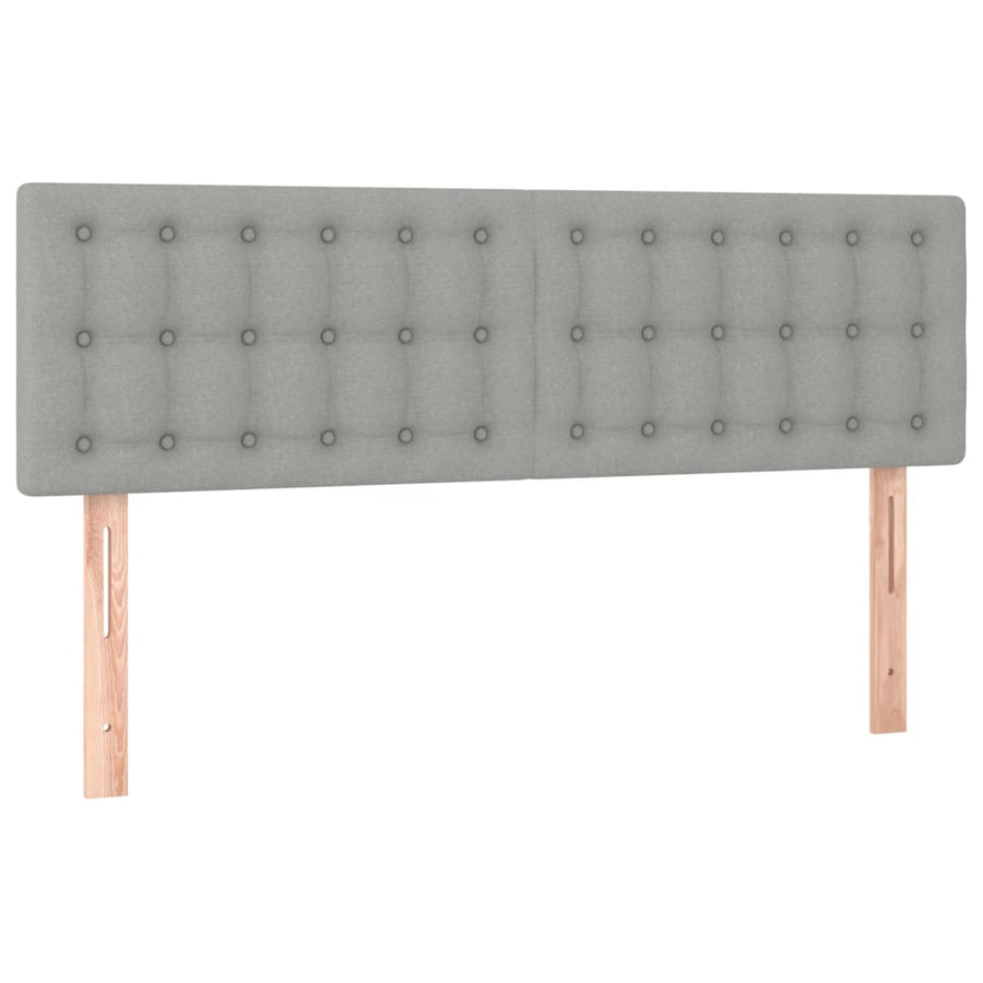 Boxspring Met Matras En Led Stof Lichtgrijs 140 x 190 cm Knopen