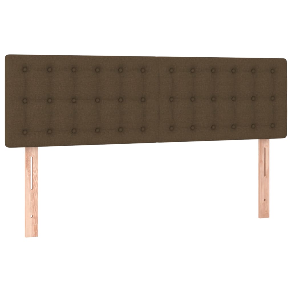 Boxspring met matras en LED stof donkerbruin 140x190 cm 140 x 190 cm Donkerbruin