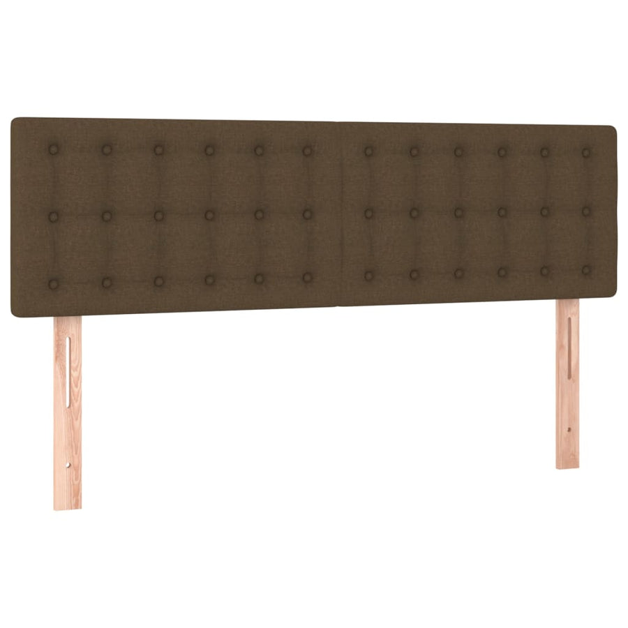 Boxspring met matras en LED stof donkerbruin 140x190 cm 140 x 190 cm Donkerbruin