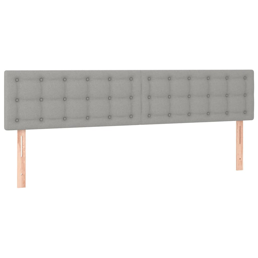 Boxspring met matras en LED stof lichtgrijs 200x200 cm 200 x 200 cm Knopen