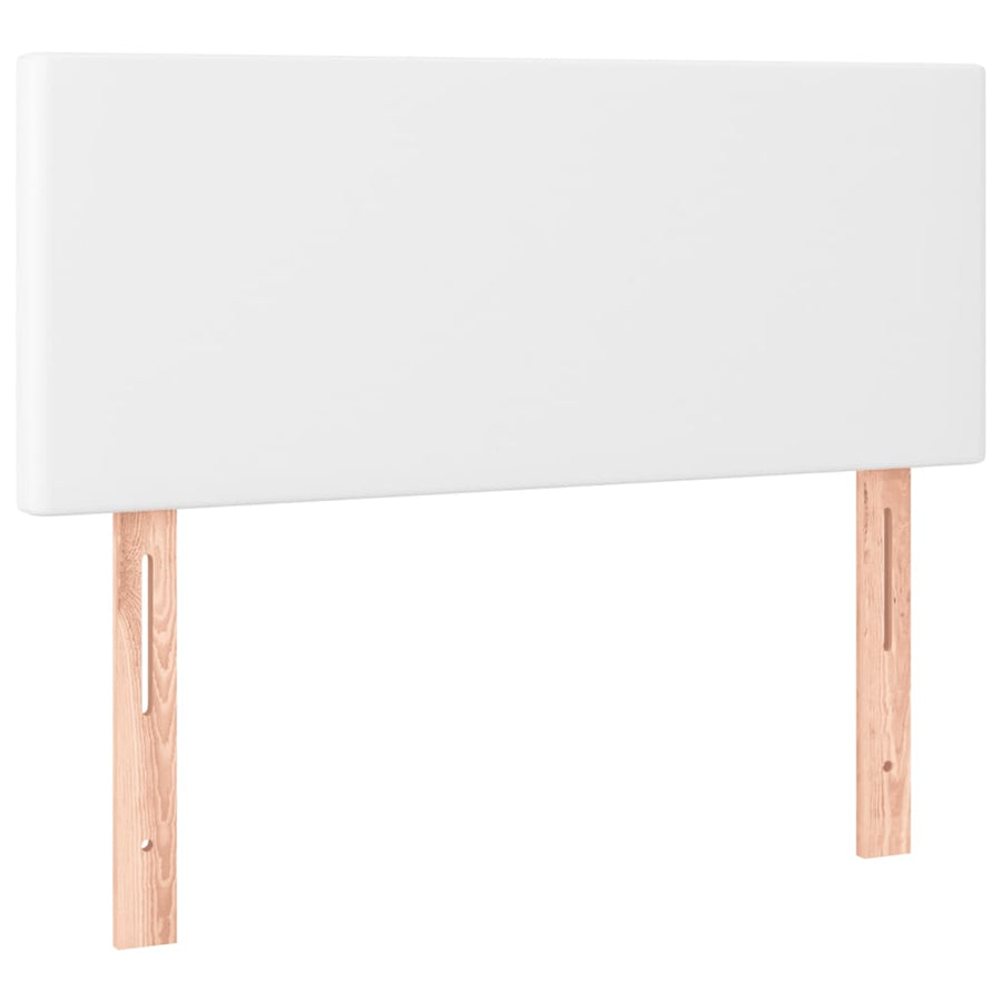 Boxspring Met Matras En Led Kunstleer Wit 80 x 200 cm Effen ontwerp