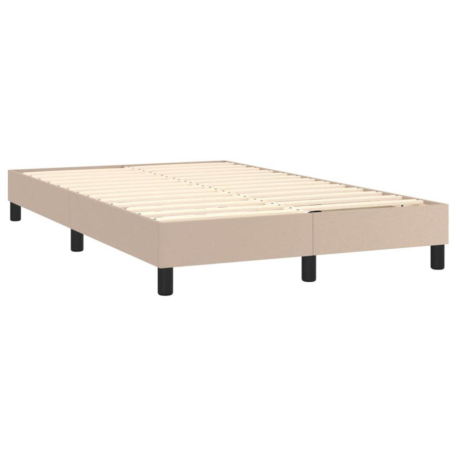 Boxspring Met Matras En Led Kunstleer Kleur 120X200Cm Cappuccino 120 x 200 cm Effen ontwerp