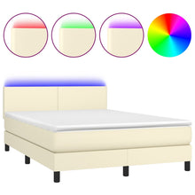 Boxspring Met Matras En Led Kunstleer Kleurig 140 x 200 cm