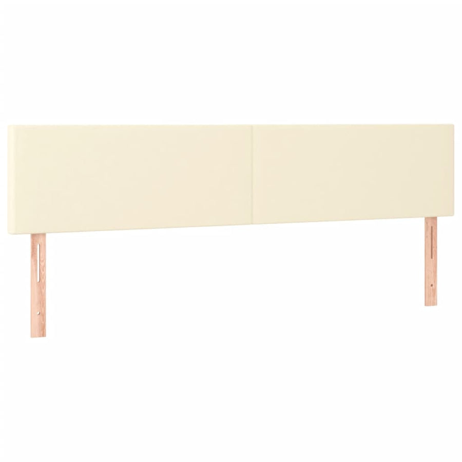 Boxspring Met Matras En Led Kunstleer Crèmekleurig 160X200 Cm 160 x 200 cm