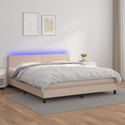 Boxspring 160x200 cm kunstleer cappuccino