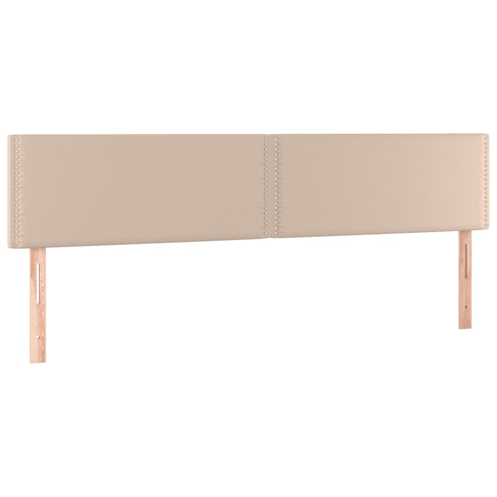 Boxspring Met Matras En Led Kunstleer Kleur 160X200Cm Cappuccino 160 x 200 cm Effen met spijkers