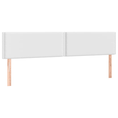 Boxspring Met Matras En Led Kunstleer Wit 200 x 200 cm Effen met spijkers
