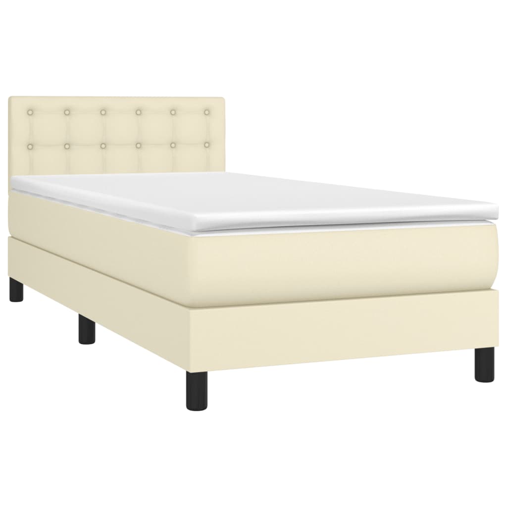Boxspring Met Matras En Led Kunstleer Kleurig 80 x 200 cm