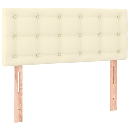 Boxspring met matras en LED kunstleer crèmekleurig 100x200 cm