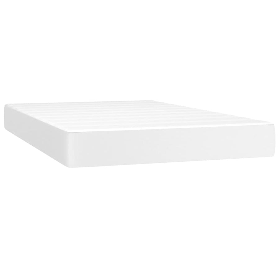 Boxspring Met Matras En Led Kunstleer Wit 120 x 200 cm Knopen