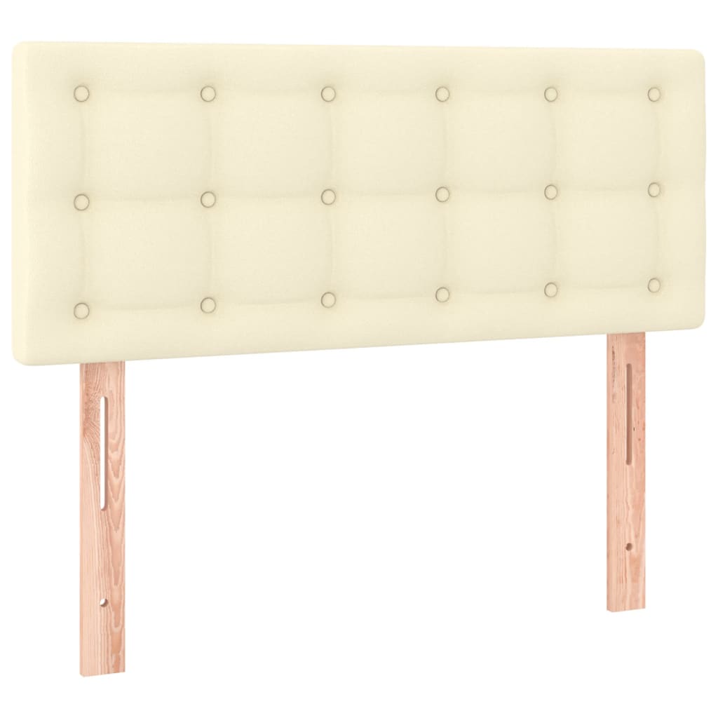 Boxspring Met Matras En Led Kunstleer Crèmekleurig 120X200 Cm 120 x 200 cm