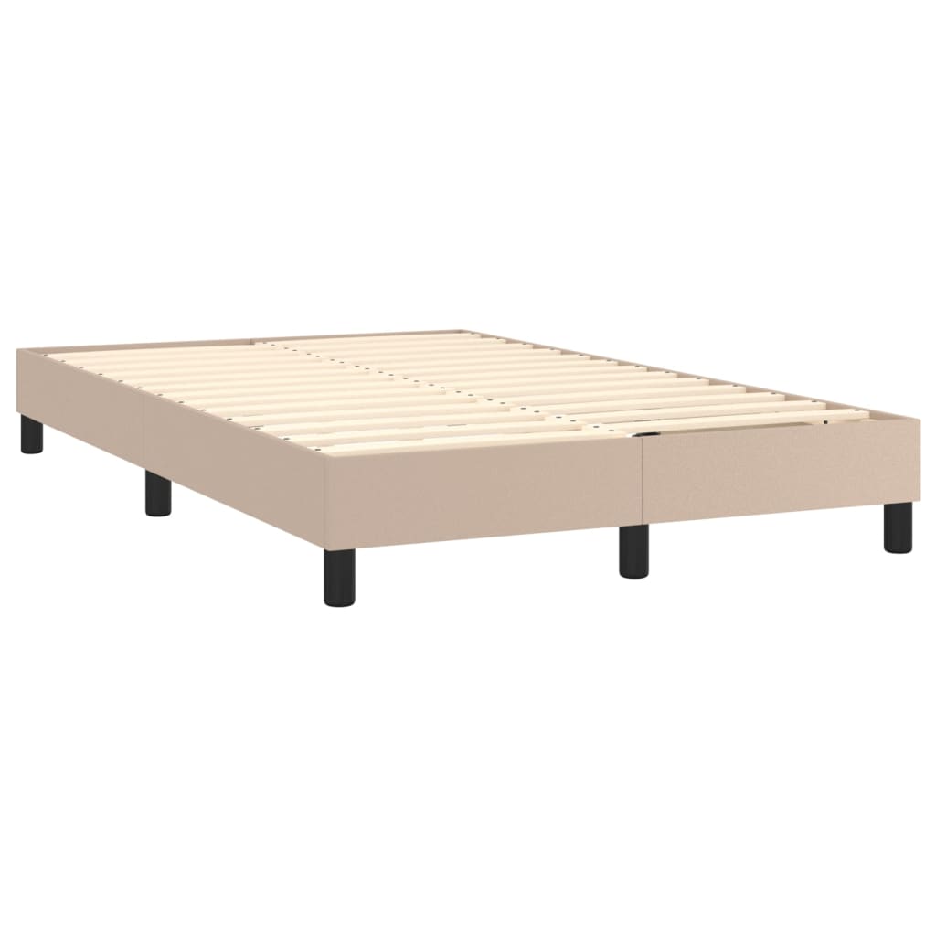 Boxspring Met Matras En Led Kunstleer Kleur 120X200Cm Cappuccino 120 x 200 cm Knopen