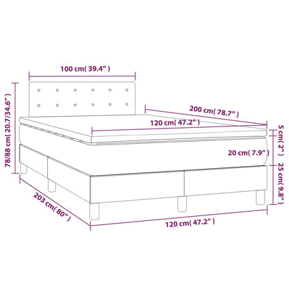 Boxspring Met Matras En Led Kunstleer Kleur 120X200Cm Cappuccino 120 x 200 cm Knopen