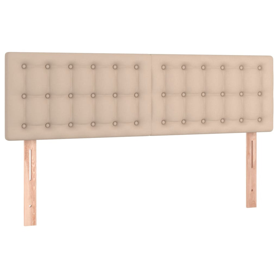 Boxspring Met Matras En Led Kunstleer Kleur 140X190Cm Cappuccino 140 x 190 cm Knopen