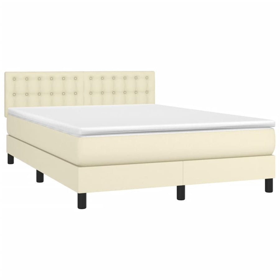 Boxspring Met Matras En Led Kunstleer Kleurig 140 x 200 cm